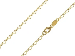 14ct Yellow Gold Plated 2.9mm Heart Shaped Link Chain 18"/45cm Unhallmarked