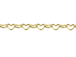 14ct Yellow Gold Plated 2.9mm Heart Shaped Link Chain 18