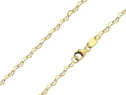 14ct Yellow Gold Plated 2.8mm Heart Shaped Link Chain 18"/45cm Unhallmarked