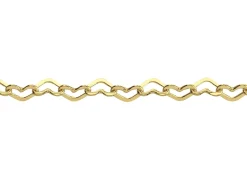 14ct Yellow Gold Plated 2.8mm Heart Shaped Link Chain 18