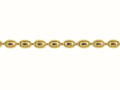 14ct Yellow Gold Plated 2.3mm Oval Bead Chain 18