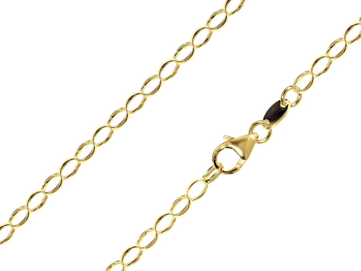 14ct Yellow Gold Plated 3.6mm Oval Trace Chain 18"/45cm Unhallmarked