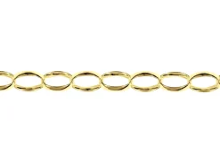 14ct Yellow Gold Plated 3.6mm Oval Trace Chain 18