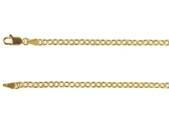 14ct Yellow Gold Plated 3.0mm Oval Trace Chain 18"/45cm Unhallmarked