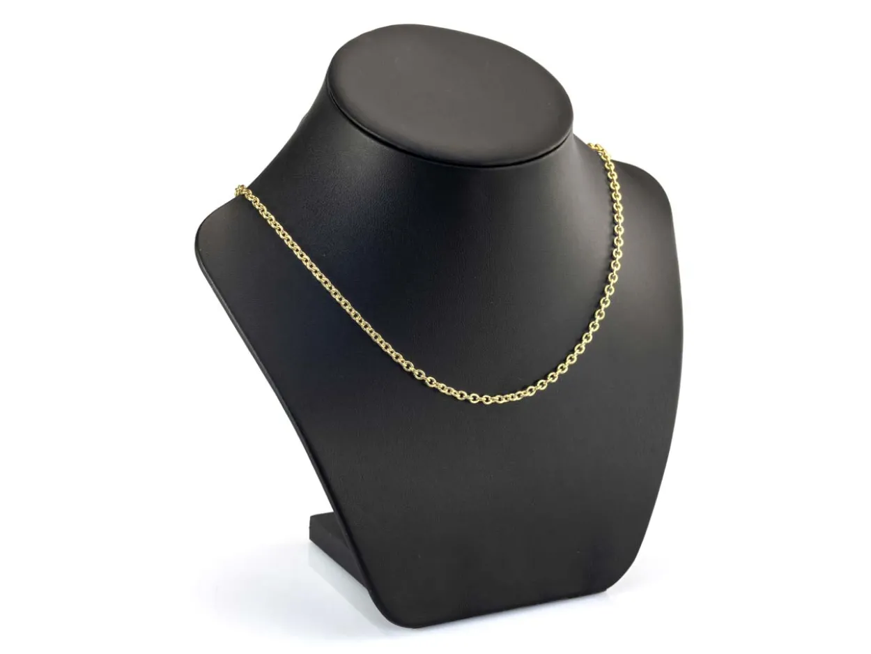 14ct Yellow Gold Plated 3.0mm Oval Trace Chain 18"/45cm Unhallmarked