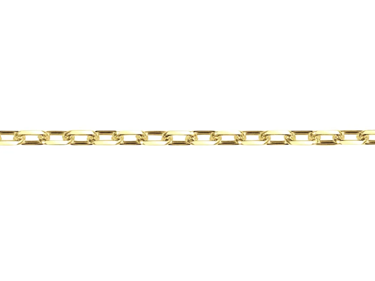 14ct Yellow Gold Plated 1.7mm Paperclip Chain 18"/45cm Unhallmarked