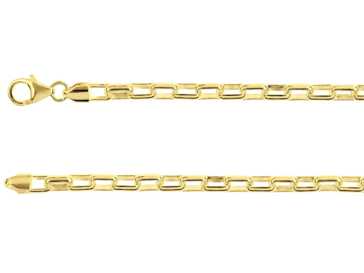 14ct Yellow Gold Plated 4.1mm Paperclip Chain 18"/45cm Unhallmarked