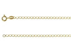 14ct Yellow Gold Plated 2.4mm Rhombus Curb Chain 18"/45cm Unhallmarked