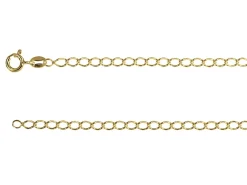 14ct Yellow Gold Plated 3.0mm Rhombus Curb Chain 18"/45cm Unhallmarked