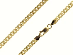 14ct Yellow Gold Plated 4.5mm Round Curb Chain 18"/45cm Unhallmarked