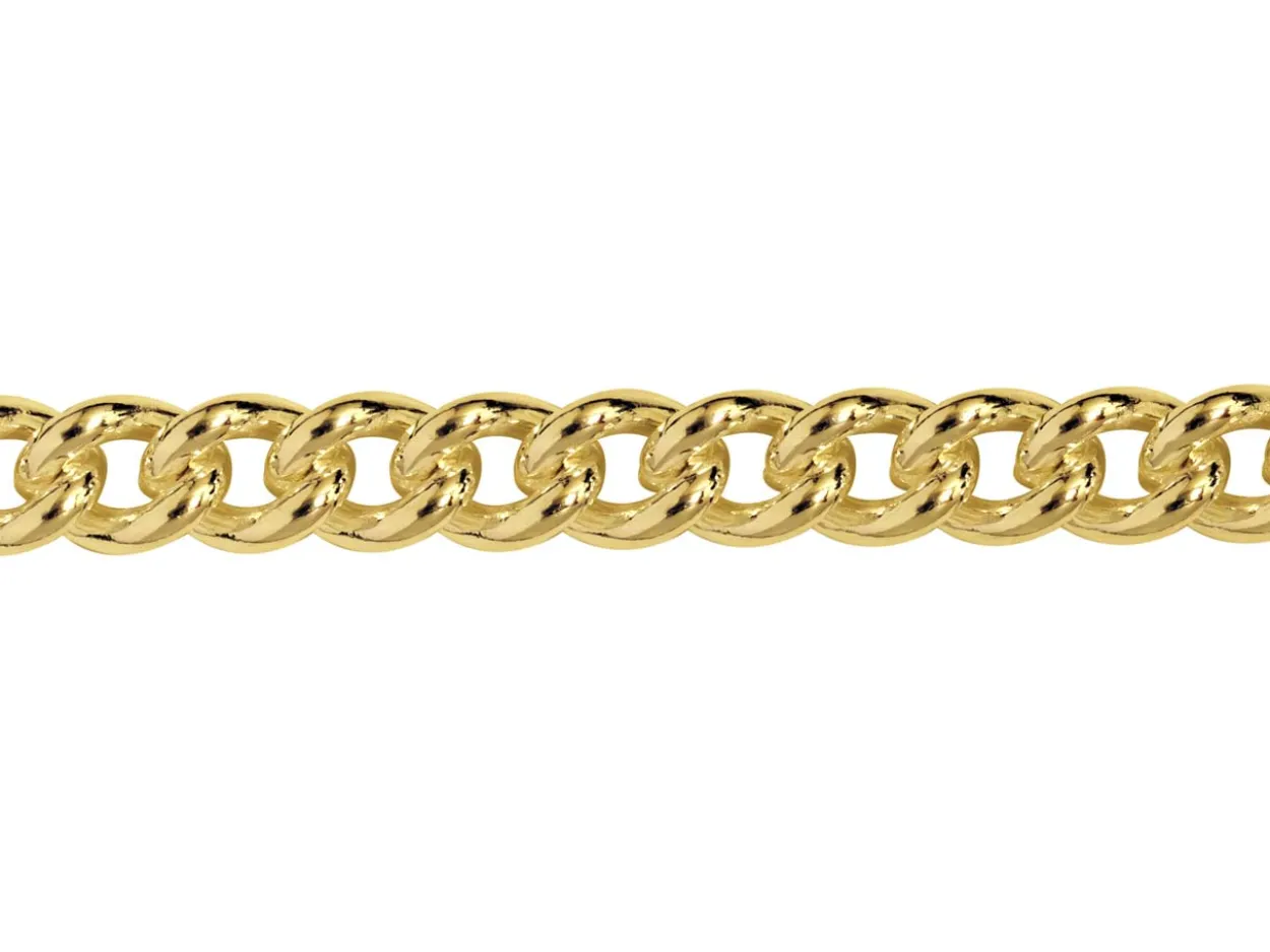 14ct Yellow Gold Plated 4.5mm Round Curb Chain 18"/45cm Unhallmarked