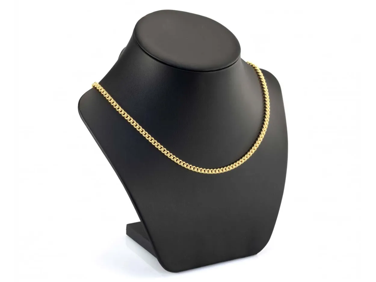 14ct Yellow Gold Plated 4.5mm Round Curb Chain 18"/45cm Unhallmarked