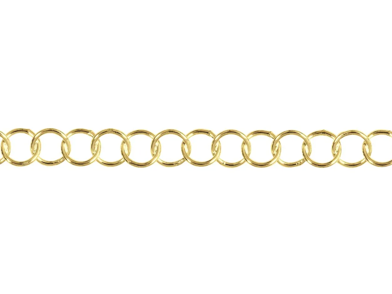 14ct Yellow Gold Plated 3.4mm Round Trace Chain 18"/45cm Unhallmarked