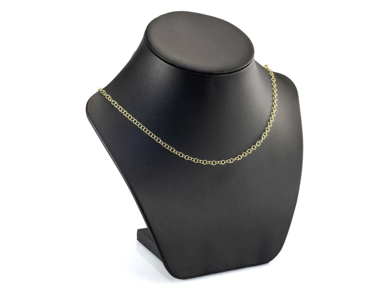 14ct Yellow Gold Plated 3.4mm Round Trace Chain 18"/45cm Unhallmarked