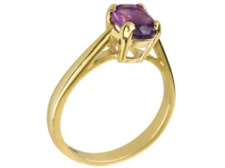 9ct Yellow Gold Ring Single Stone Oval Hallmarked Stone Size 8x6mm Size N