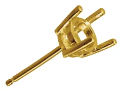 9ct Yellow Gold Round Double Gallery 4 Claw Ear Stud 50pt