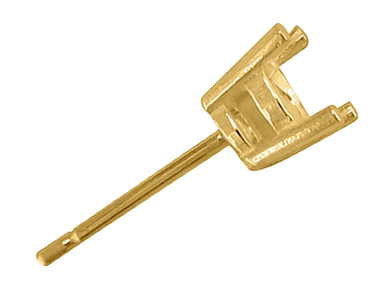9ct Yellow Gold Round Double Gallery 4 Claw Ear Stud 15pt