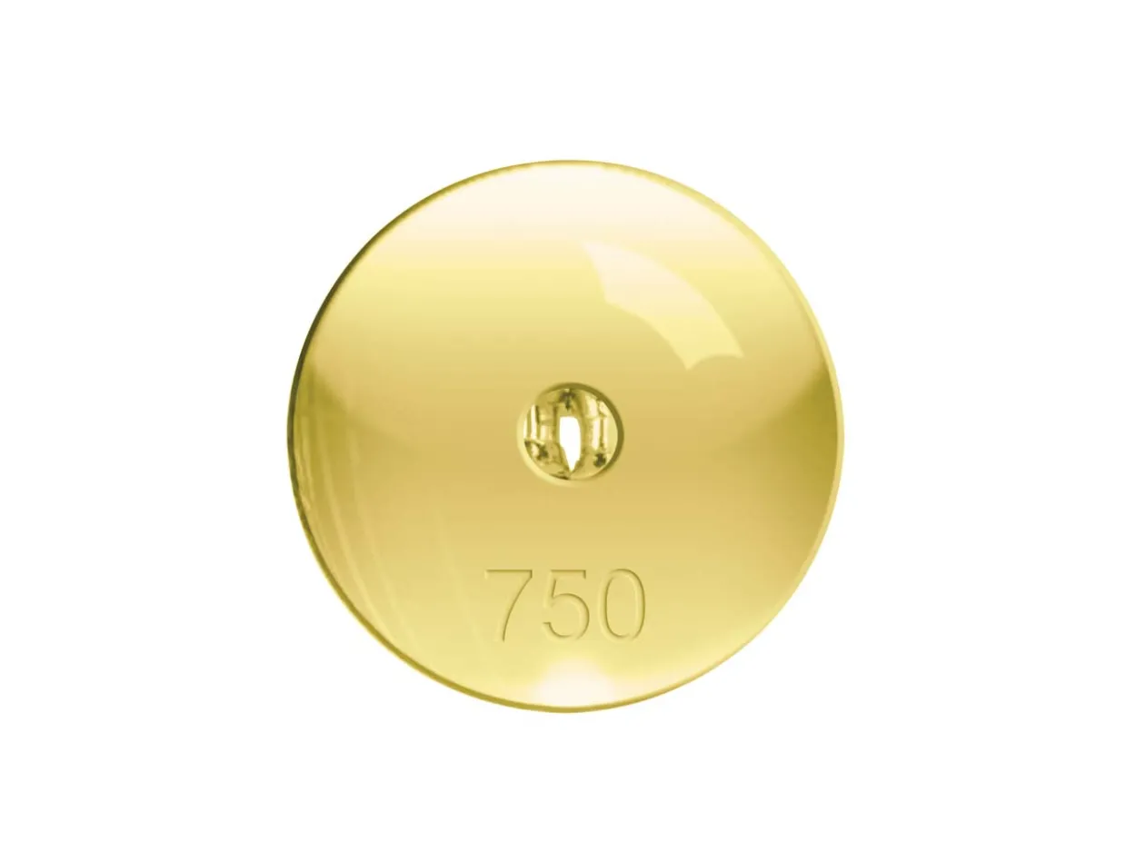 18ct Yellow Gold Scroll On 6mm Domed Disc