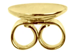 18ct Yellow Gold Scroll On 7mm Domed Disc