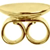 18ct Yellow Gold Scroll On 8mm Domed Disc