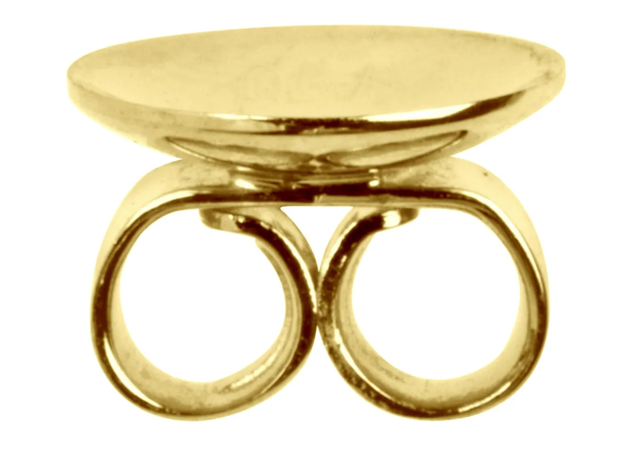 18ct Yellow Gold Scroll On 8mm Domed Disc