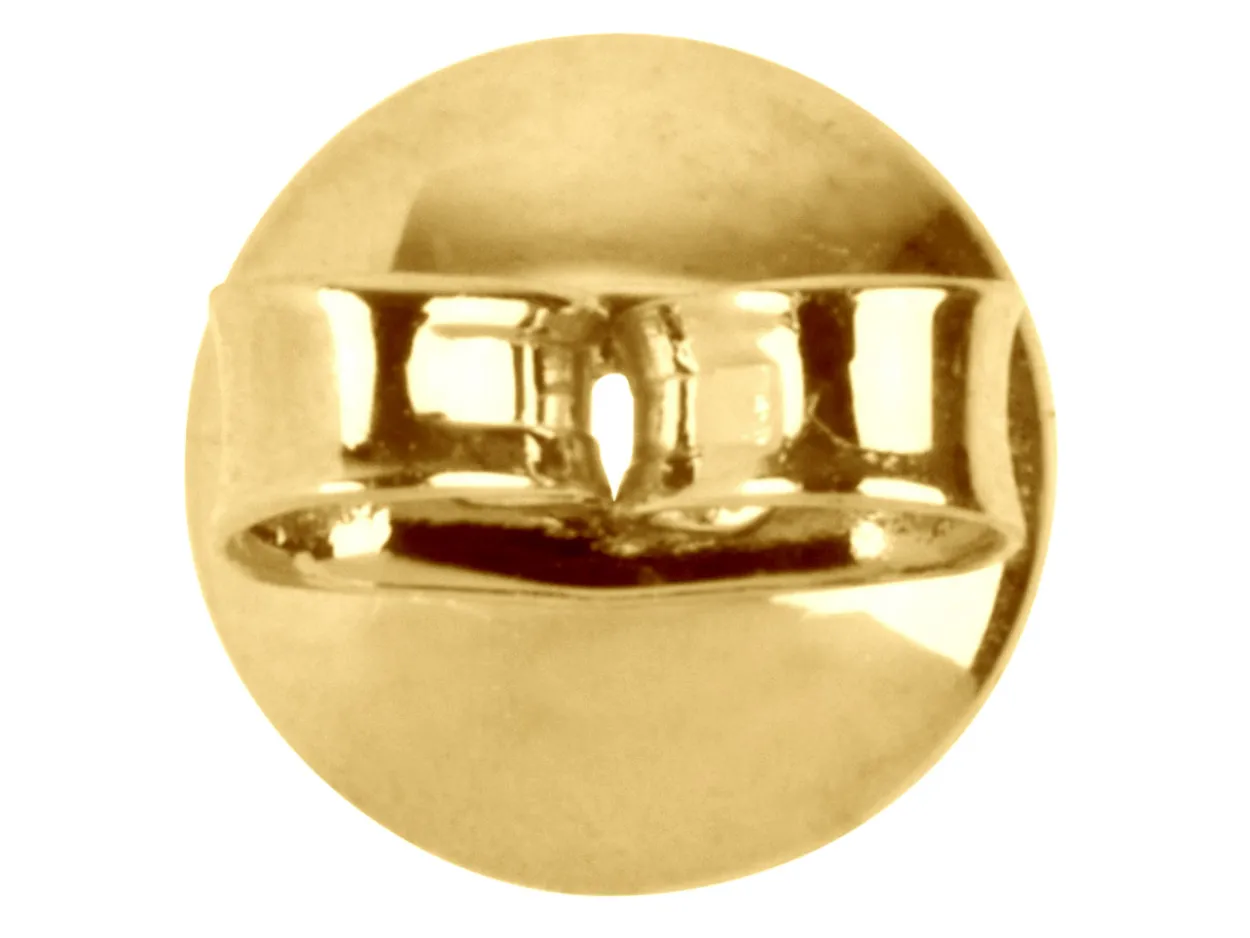 18ct Yellow Gold Scroll On 8mm Domed Disc