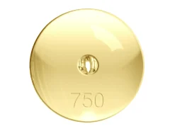 18ct Yellow Gold Scroll On 10mm Domed Disc