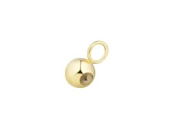 9ct Yellow Gold Silicone Stopper Round 5mm Bead With Ring