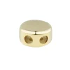 9ct Yellow Gold Silicone Stopper Round 6mm 2 Hole Bead