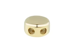 9ct Yellow Gold Silicone Stopper Round 6mm 2 Hole Bead