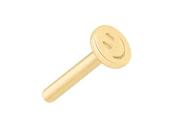9ct Yellow Gold Smiley Face Labret Tube 3mm