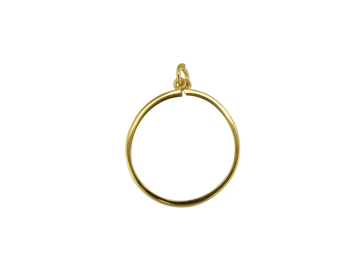 9ct Yellow Gold 1/2 Sovereign Plain Pendant Mount, 100% Recycled Gold