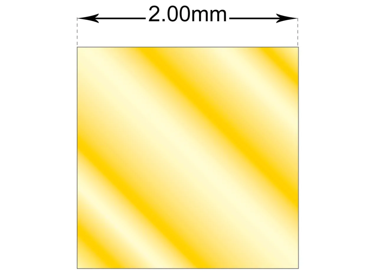 9ct Yellow Gold Square Wire 2.00mm Fully Annealed, 100% Recycled Gold