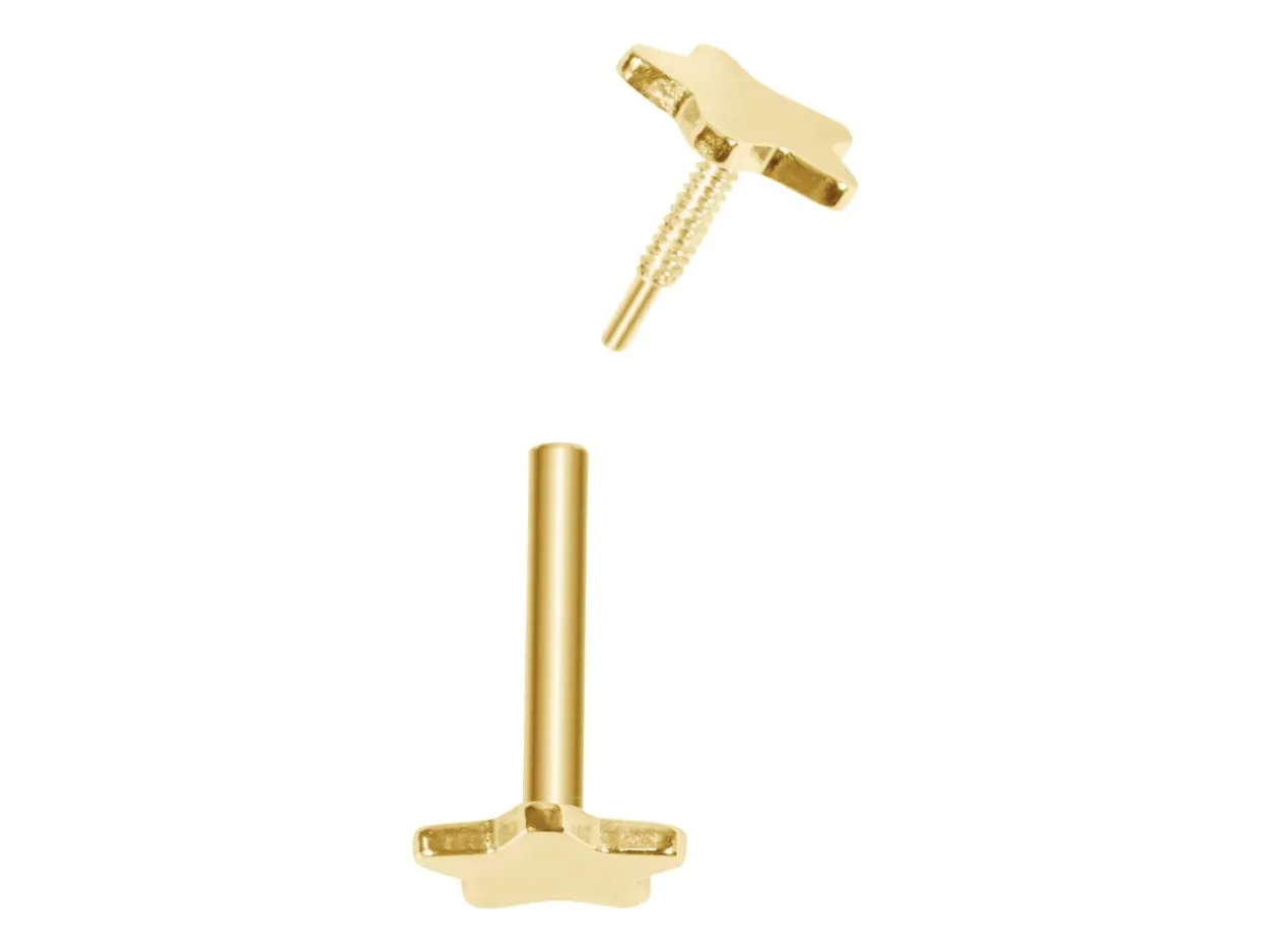 9ct Yellow Gold Star Labret Post 3mm