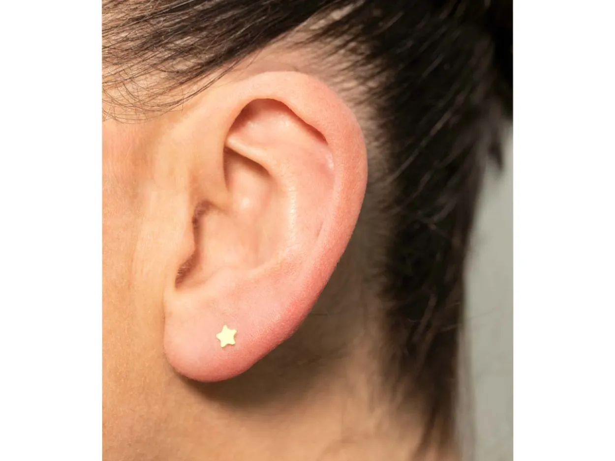9ct Yellow Gold Star Labret Post 3mm