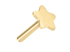 9ct Yellow Gold Star Labret Tube 4.5mm