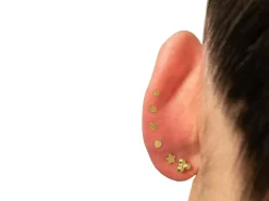 9ct Yellow Gold Star Labret Tube 4.5mm