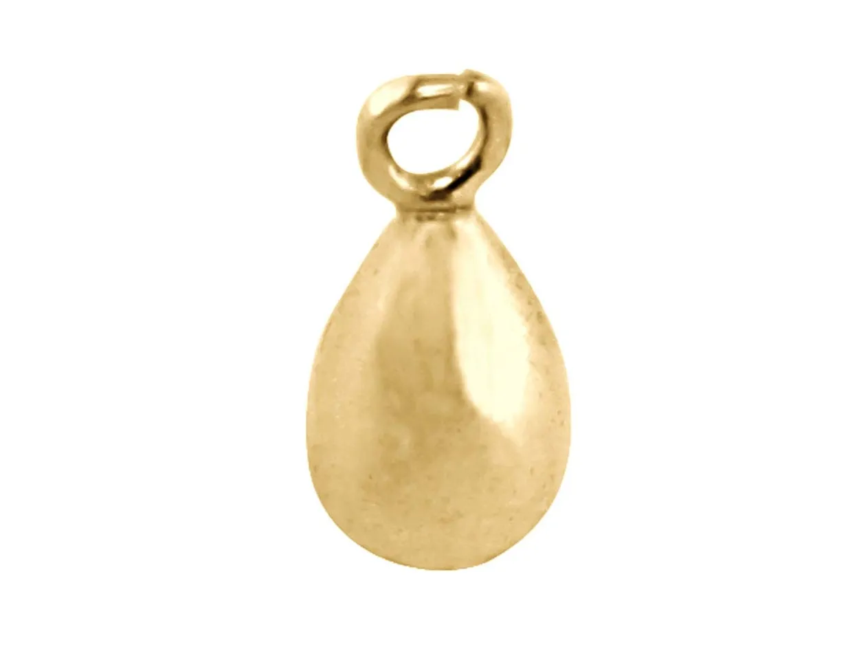 9ct Yellow Gold Teardrop Solid Bead 7mm, 100% Recycled Gold
