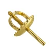 9ct Yellow Gold Threaded French Wire And Scroll Medium-weight, 100% Recycled Gold