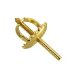 9ct Yellow Gold Threaded French Wire And Scroll Heavyweight, 100% Recycled Gold