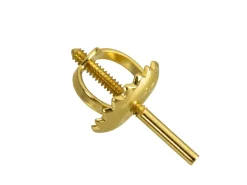 9ct Yellow Gold Threaded French Wire And Scroll Heavyweight, 100% Recycled Gold