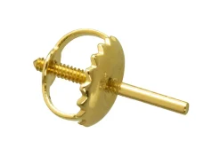9ct Yellow Gold Threaded French Wire And Scroll Heavyweight, 100% Recycled Gold