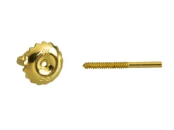 9ct Yellow Gold Threaded French Wire And Scroll Heavyweight, 100% Recycled Gold