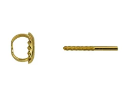 9ct Yellow Gold Threaded French Wire And Scroll Heavyweight, 100% Recycled Gold