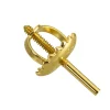 18ct Yellow Gold Threaded Wire And Scroll Hvy, 100% Recycled Gold