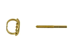 18ct Yellow Gold Threaded Wire And Scroll Hvy, 100% Recycled Gold