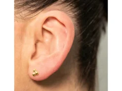 9ct Yellow Gold Trinity Ball Labret Post 3mm
