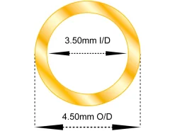 9ct Yellow Gold Tube, Ref 2, Outside Diameter 4.5mm, Inside Diameter 3.5mm, 0.5mm Wall Thickness, 100% Recycled Gold