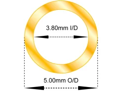 9ct Yellow Gold Tube, Ref 1, Outside Diameter 5.0mm, Inside Diameter 3.8mm, 0.6mm Wall Thickness, 100% Recycled Gold