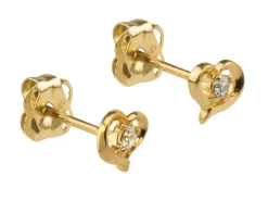 9ct Yellow Gold Valentine's Day Cubic Zirconia Set Stud Earring Gift Set